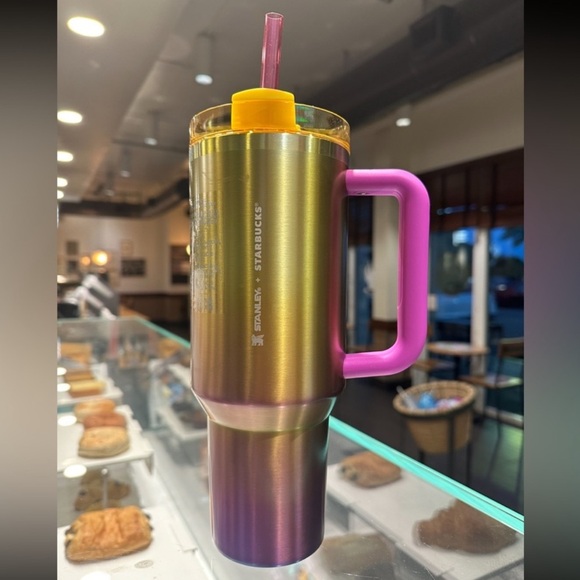 Starbucks Stanley Fall Sunrise 2024 Collab 40 oz. Tumbler Pink Yellow NEW - Picture 2 of 12